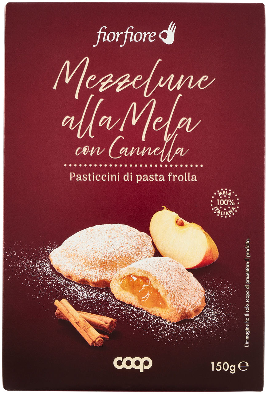 Pasticcini di pasta frolla mezzelune alla mela con cannella 15 gr