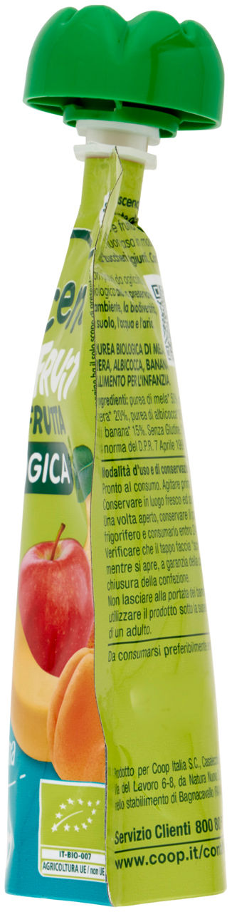 POUCHE BABY FRUIT BIO  FRUTTA MISTA MELA/PERA/ALBICOCCA/BANANA COOP CRESCENDO G9 - Immagine 31