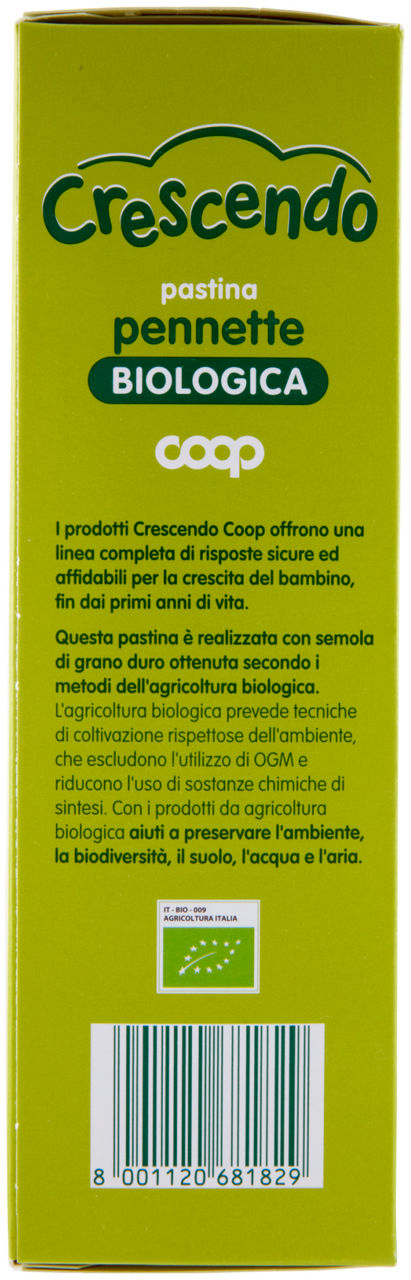 PASTINA DI SEMOLA DI GRANO DURO BIO PENNETTE COOP CRESCENDO G  320 - Immagine 11