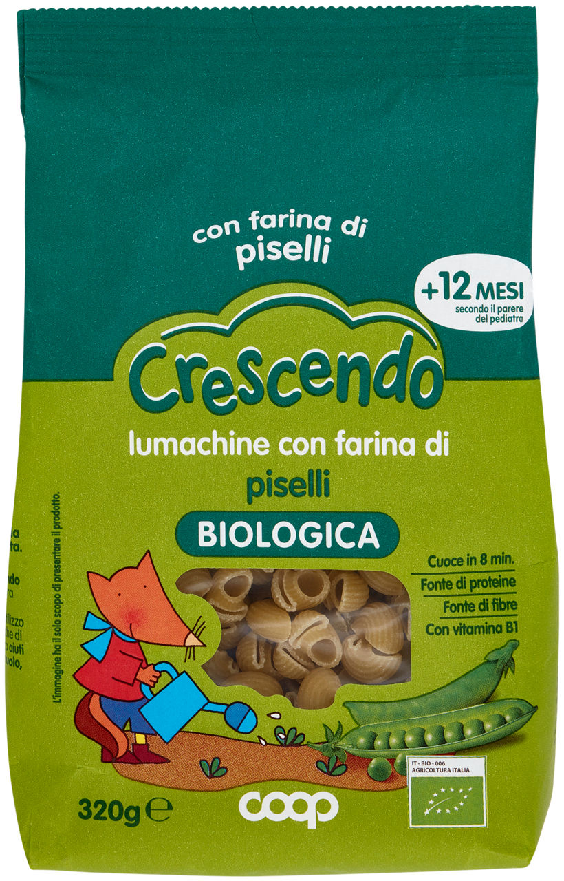 LUMACHINE CON FARINA DI PISELLI BIO COOP CRESCENDO G320 - Immagine 01