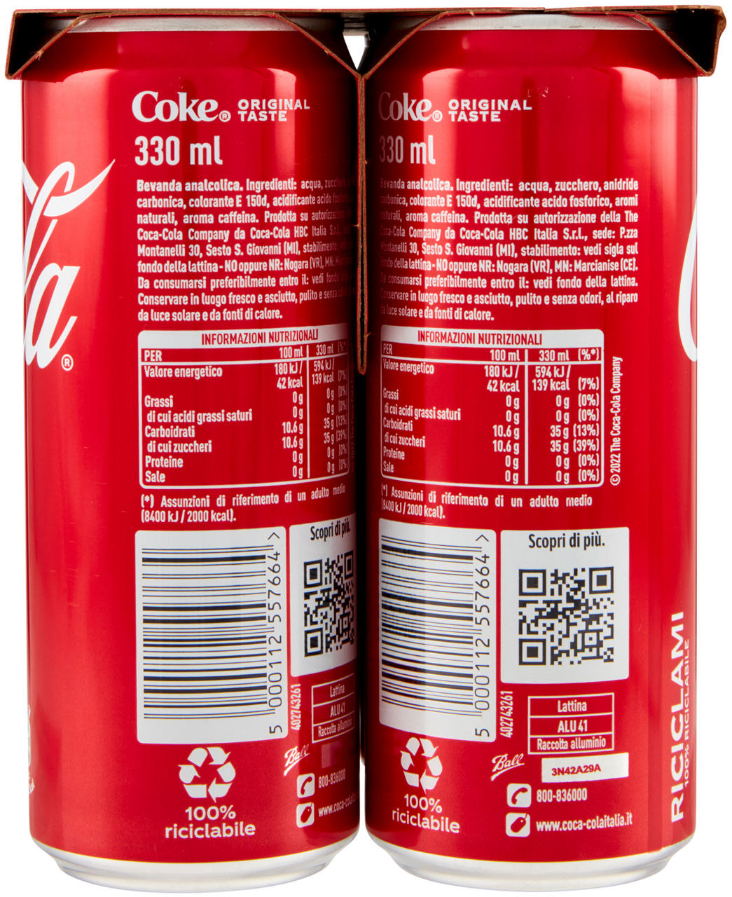 COCA COLA LATTINA CLUSTER ML 330 X 6 - Immagine 11