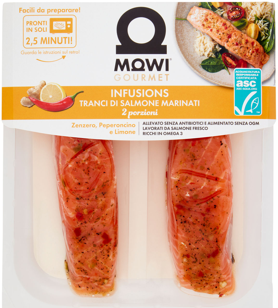 Tranci di salmone marinato 2 pz 220 gr