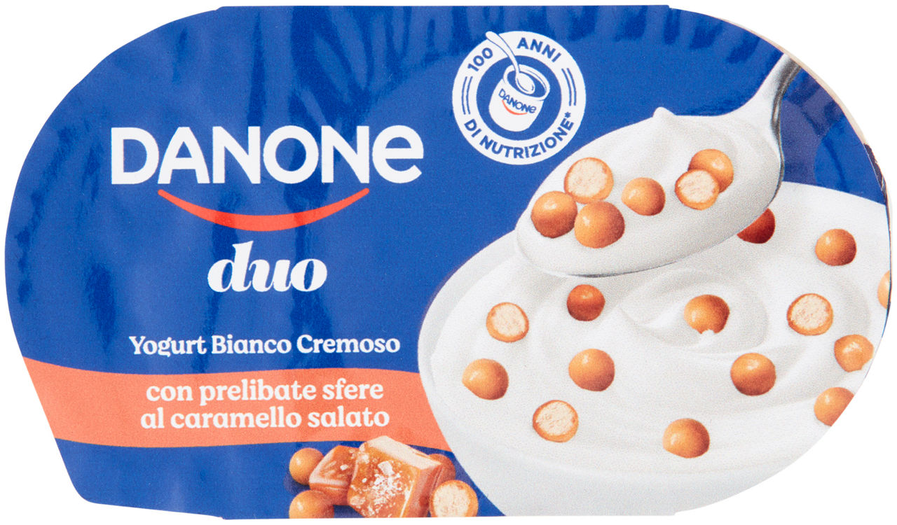 Yogurt duo bianco cremoso con sfere al caramello salato 98 gr - Immagine 01