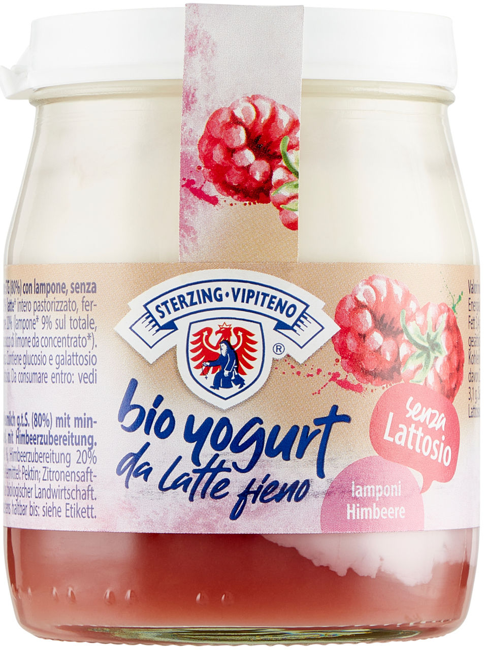 Yogurt bio int da latte fieno stg senza lattosio lampone vipiteno g 150