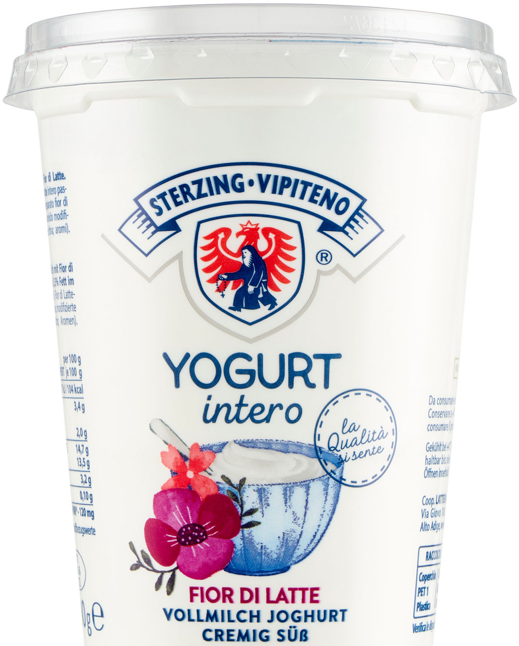 Yogurt intero fior di latte vipiteno g 500