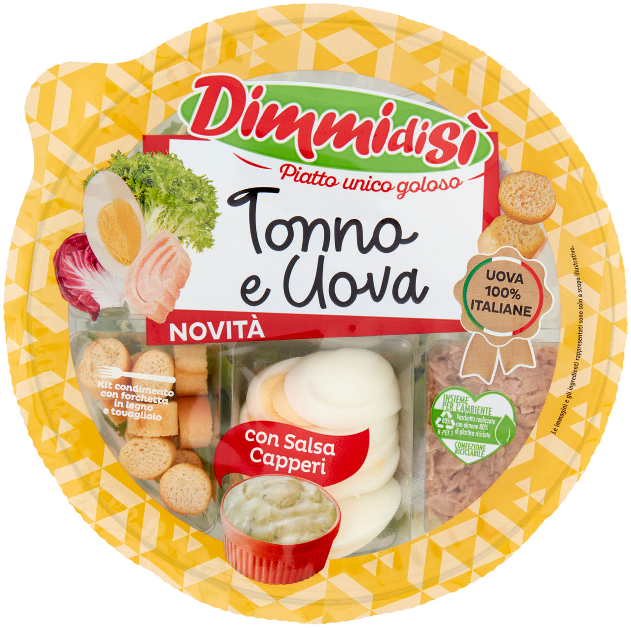 Insalatona con tonno e uova con salsa ai capperi 190 gr