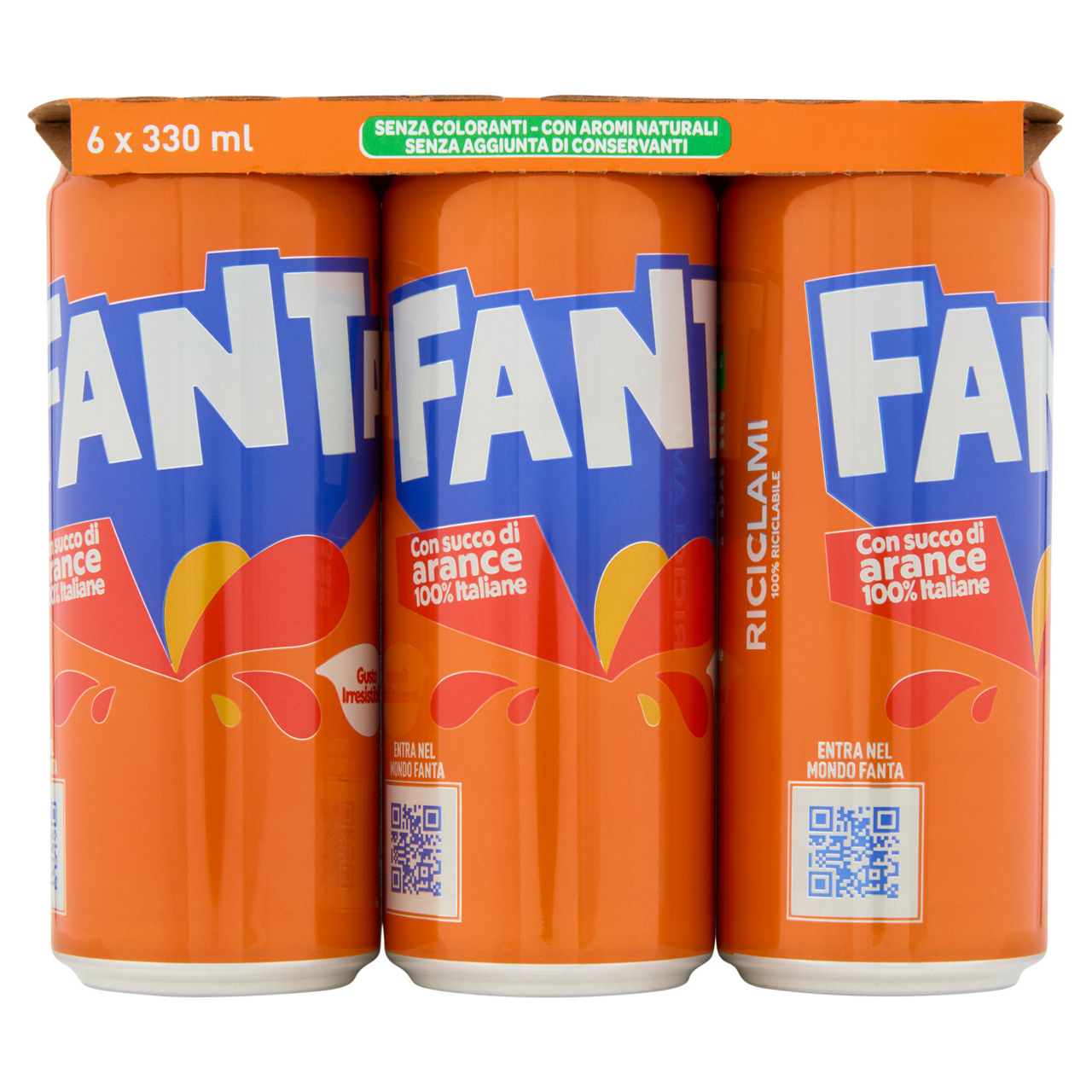 Fanta orange lattina cluster ml.330 x6