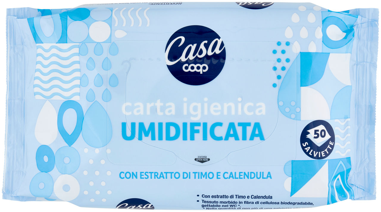 Carta igienica umidificata in salviette coop casa pz 50