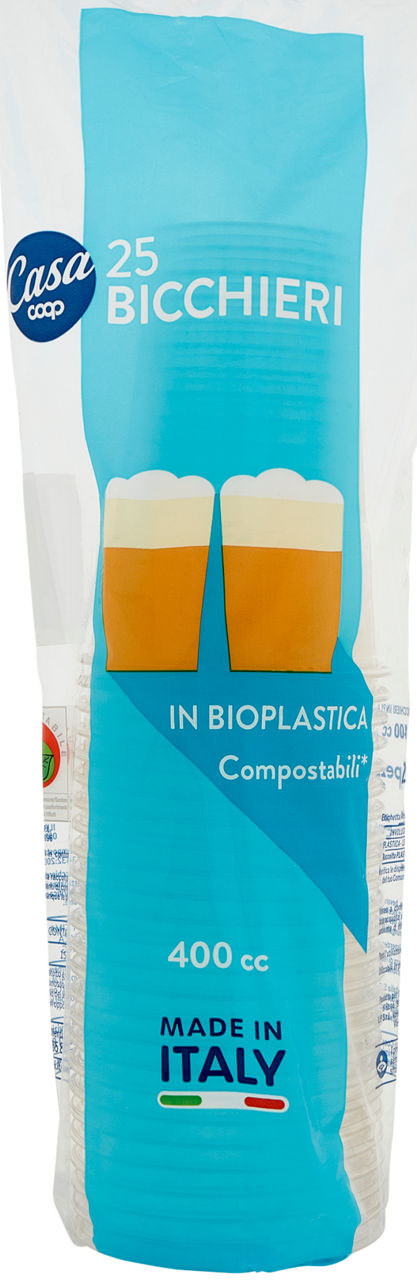 Bicchieri 400cc bioplastica coop casa pz 25