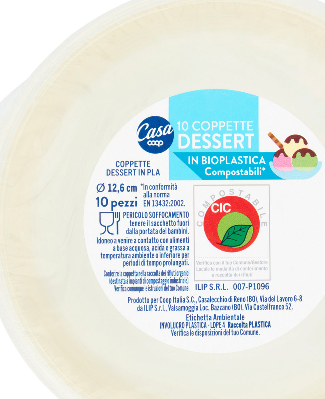 Coppette dessert bioplastica coop casa pz 10