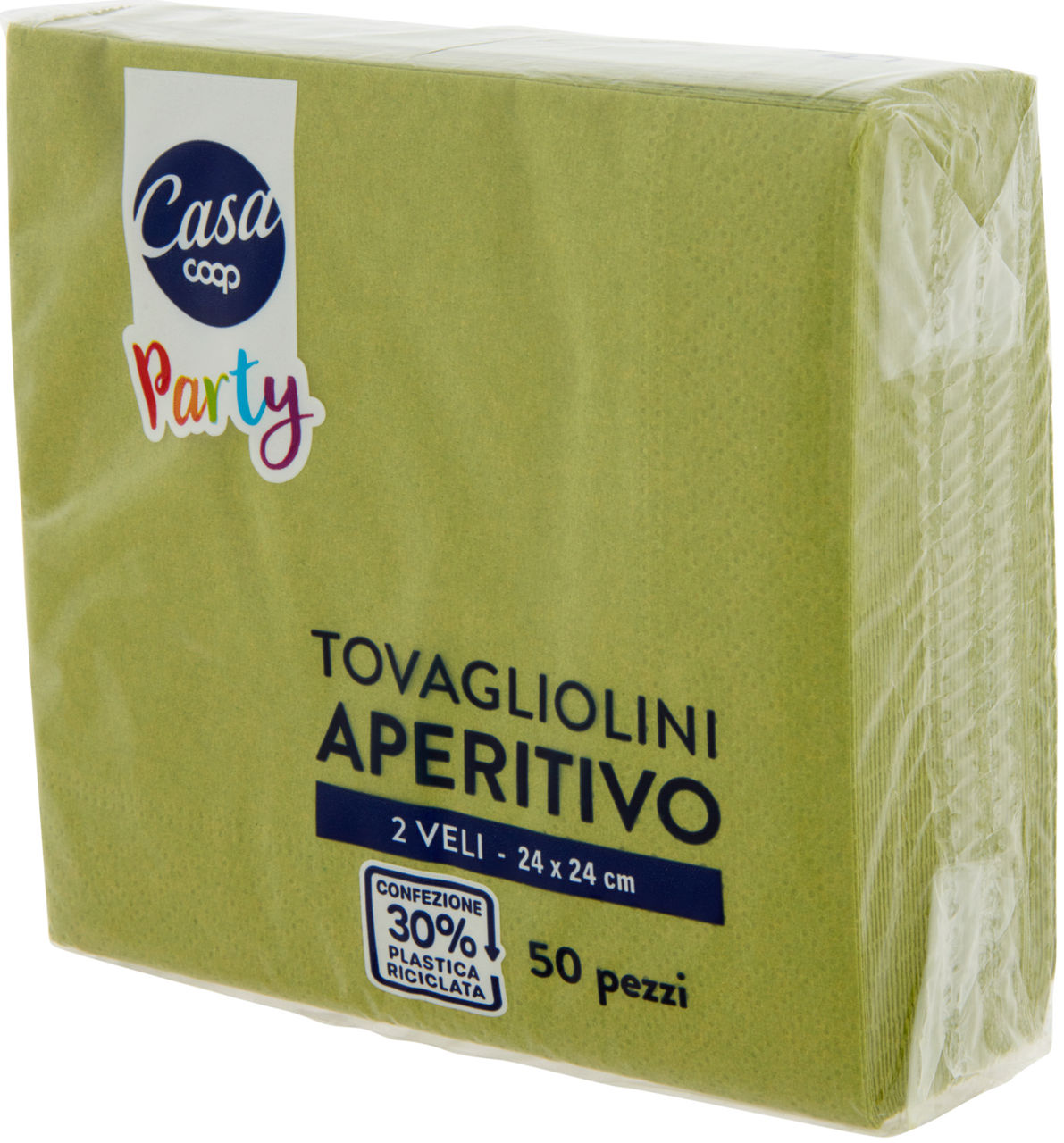 TOVAGLIOLINI APERITIVO COOP CASA 2 VELI VERDE 24X24CM FSC PZ. 50 - Immagine 61