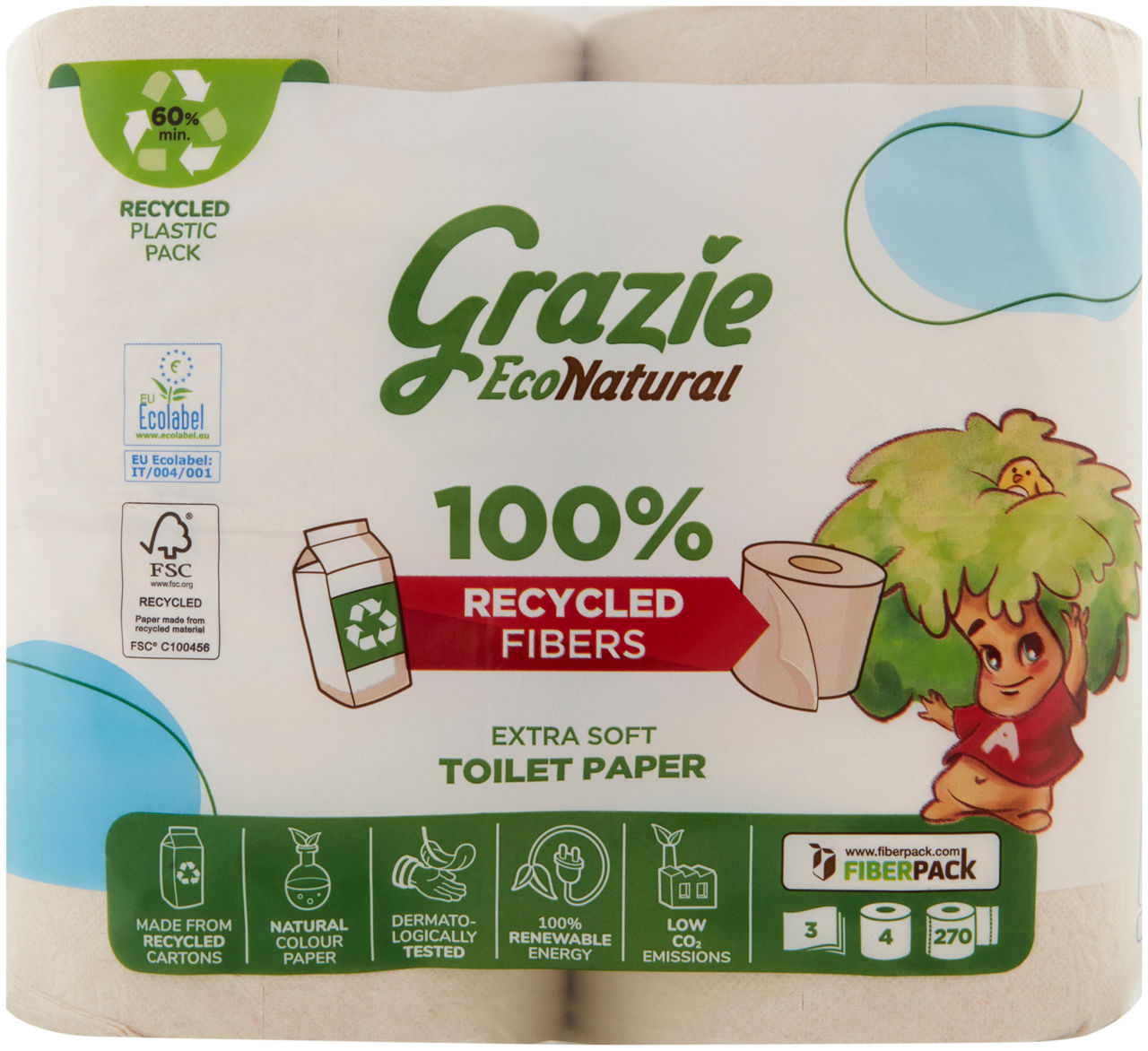 Carta igienica maxi rotoli extra soft 3 veli 270 strappi 4 pz - Immagine 01