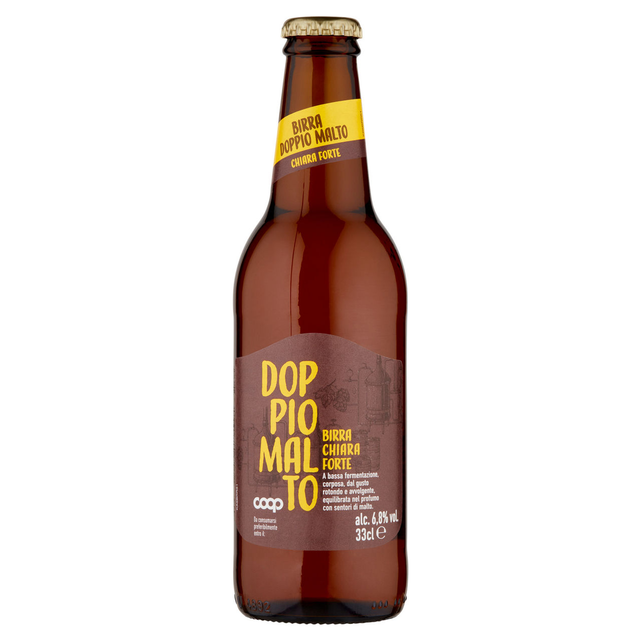 BIRRA DOPPIO MALTO 6,8 GRADI CHIARA COOP BOTTIGLIA ML 330 - Immagine 01