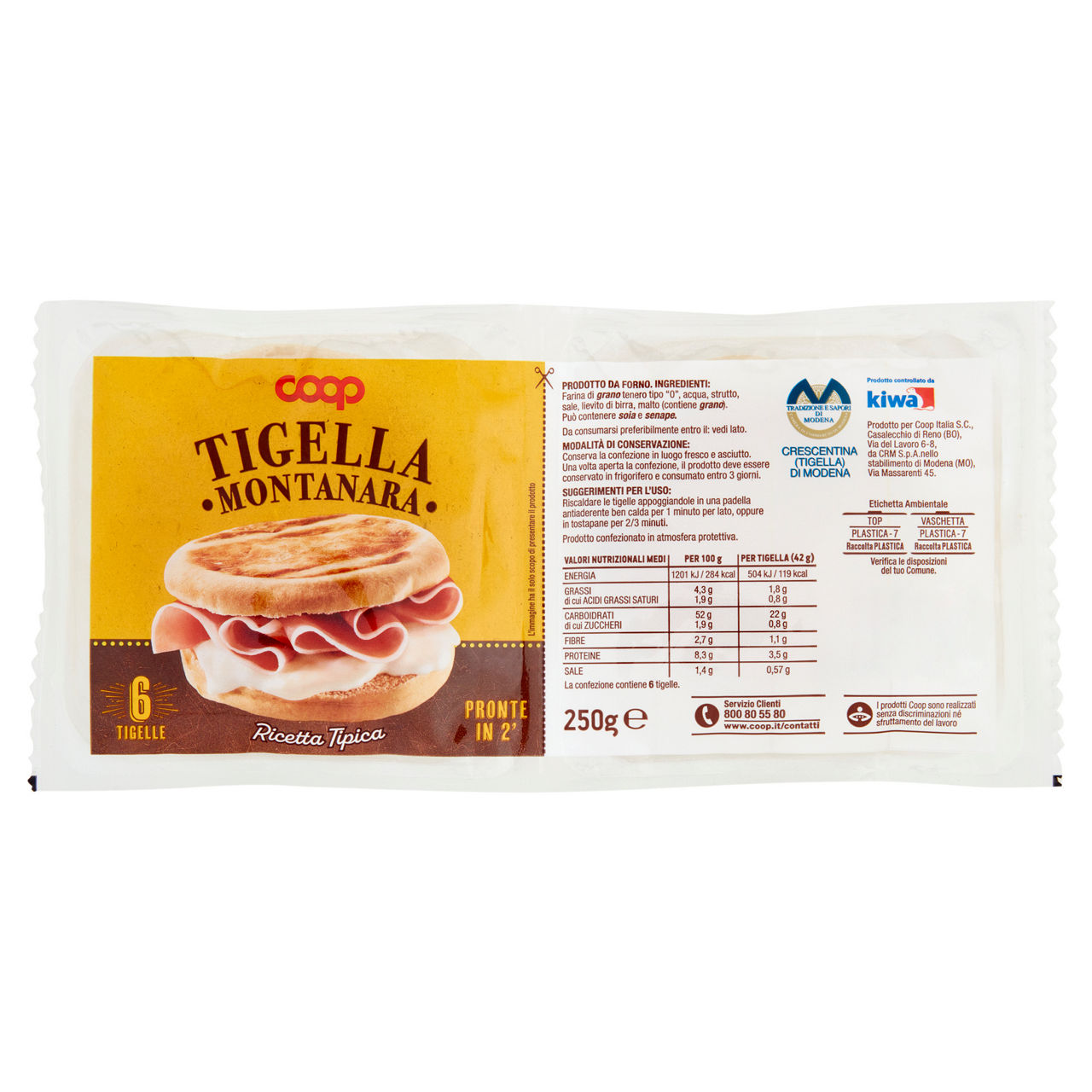 Tigella montanara coop pz 6 incarto g 250