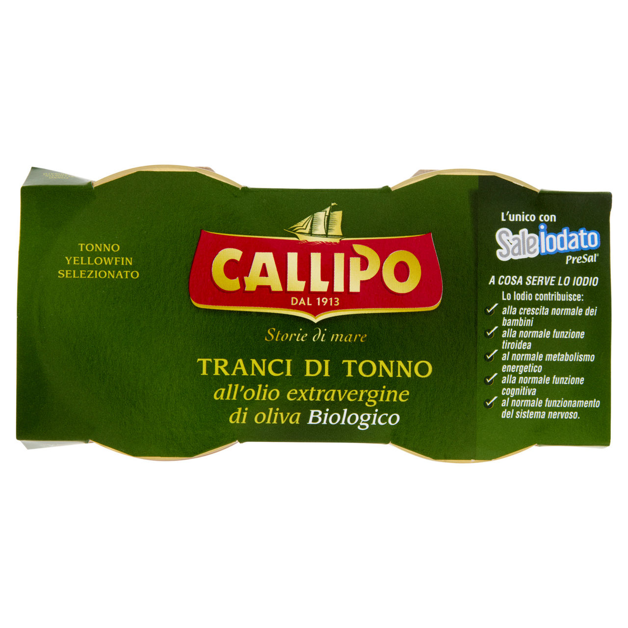 Tranci di tonno all'olio extravergine d'oliva bio callipo cluster g 70 x 2