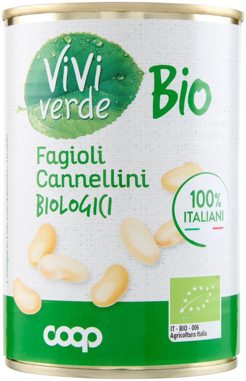 Cannellini bio vivi verde coop lattina g 400 sg g 250