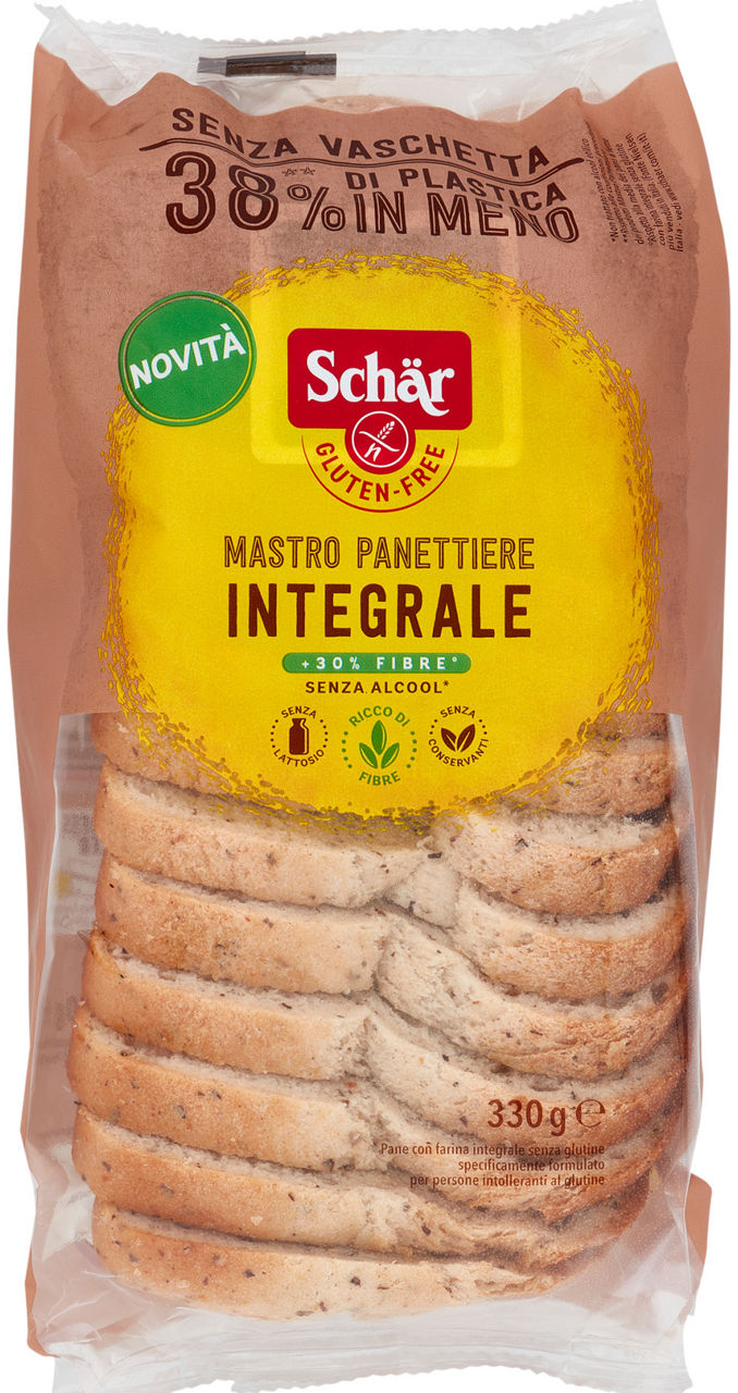 Pane integrale senza glutine mastro panettiere schar g 330