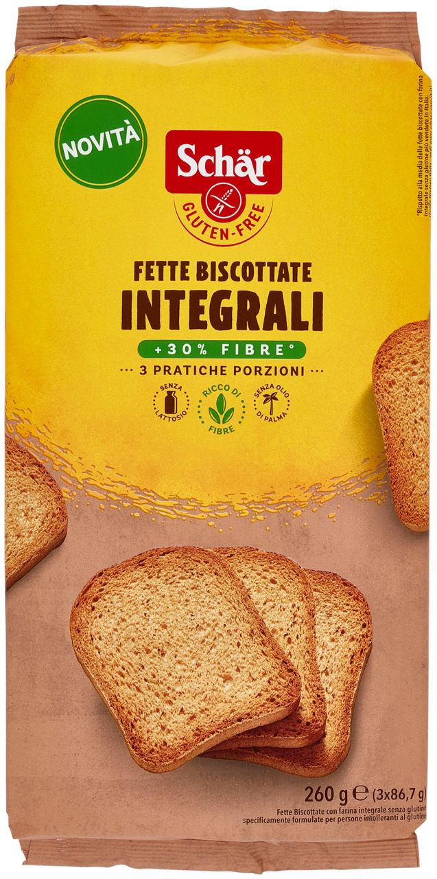 Fette biscottate integrali senza glutine schar g 260