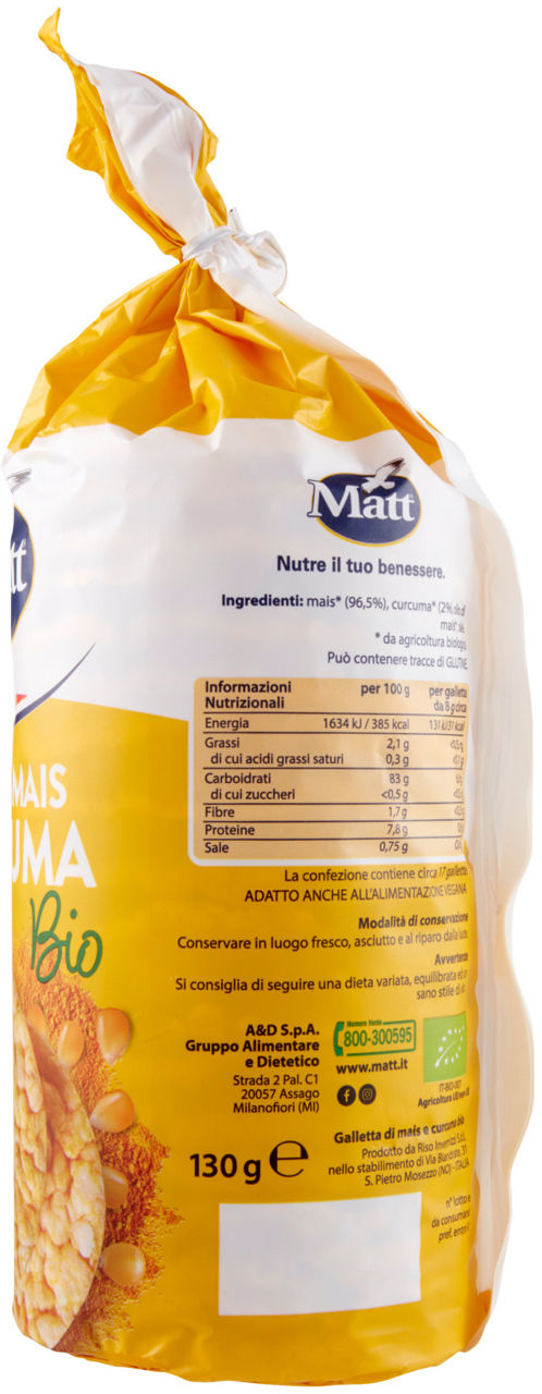 GALLETTE SOTTILI MAIS E CURCUMA BIO MATT G 130 - Immagine 31