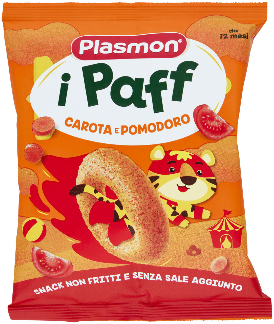 Snack paff dei bambini  carota e pomodoro plasmon g 15