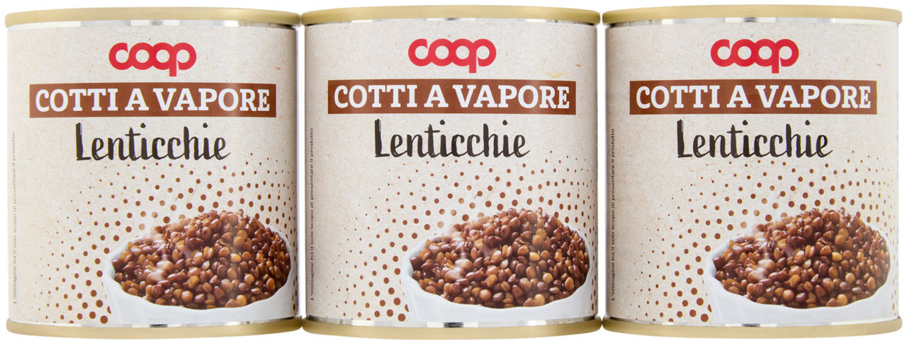 Lenticchie cotte al vapore coop cluster lattina 150x3 g