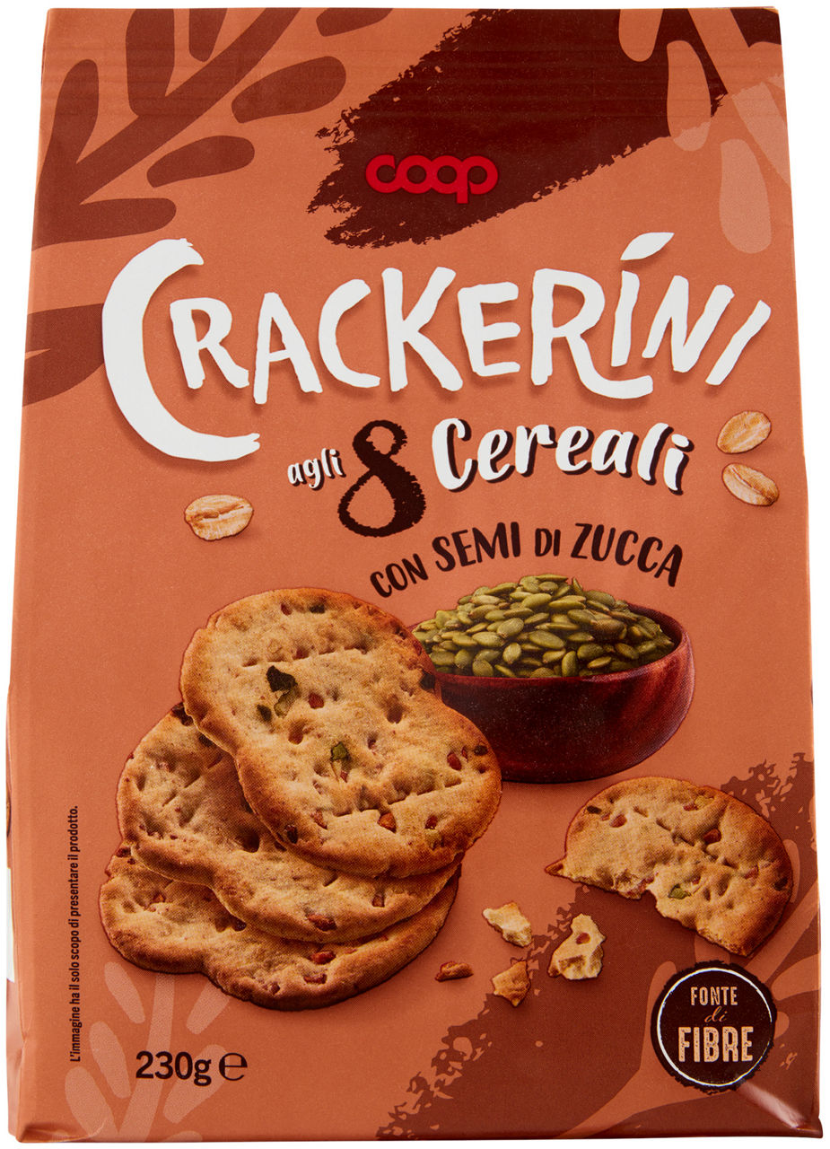 Crackerini 8 cereali con semi zucca coop g 230