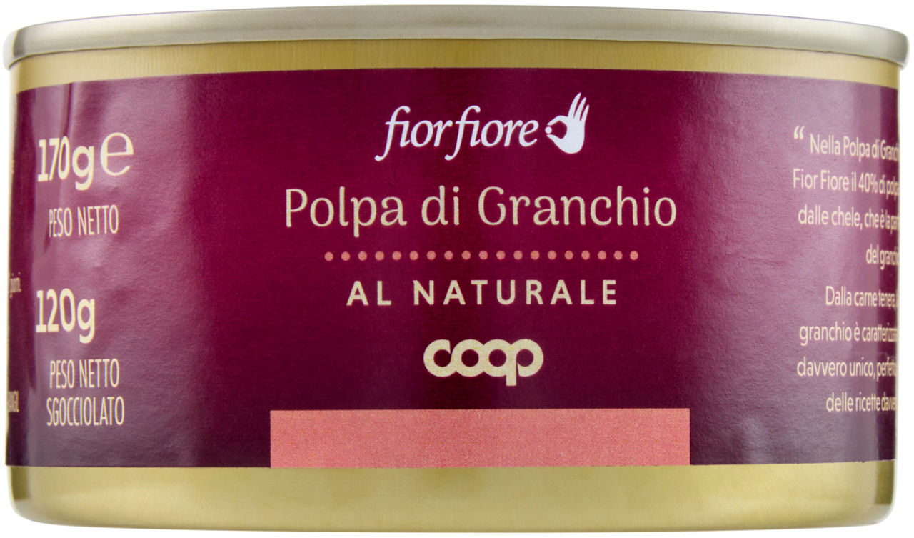 POLPA DI GRANCHIO AL NATURALE FIOR FIORE COOP LATTINA  G 170 - Immagine 01