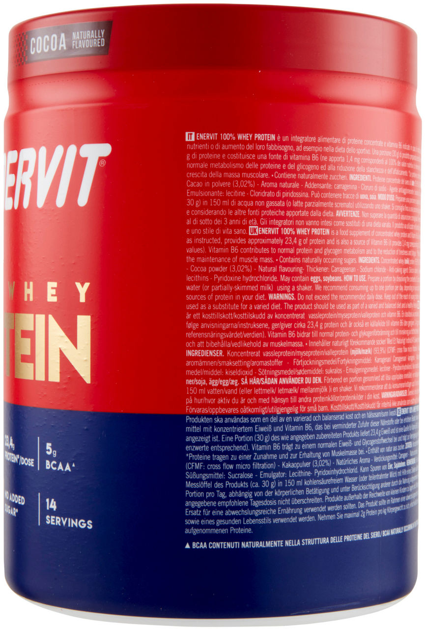 SPORT PROTEINE WHEY 100 CACAO POUCH ENERVIT G 42 - Immagine 31