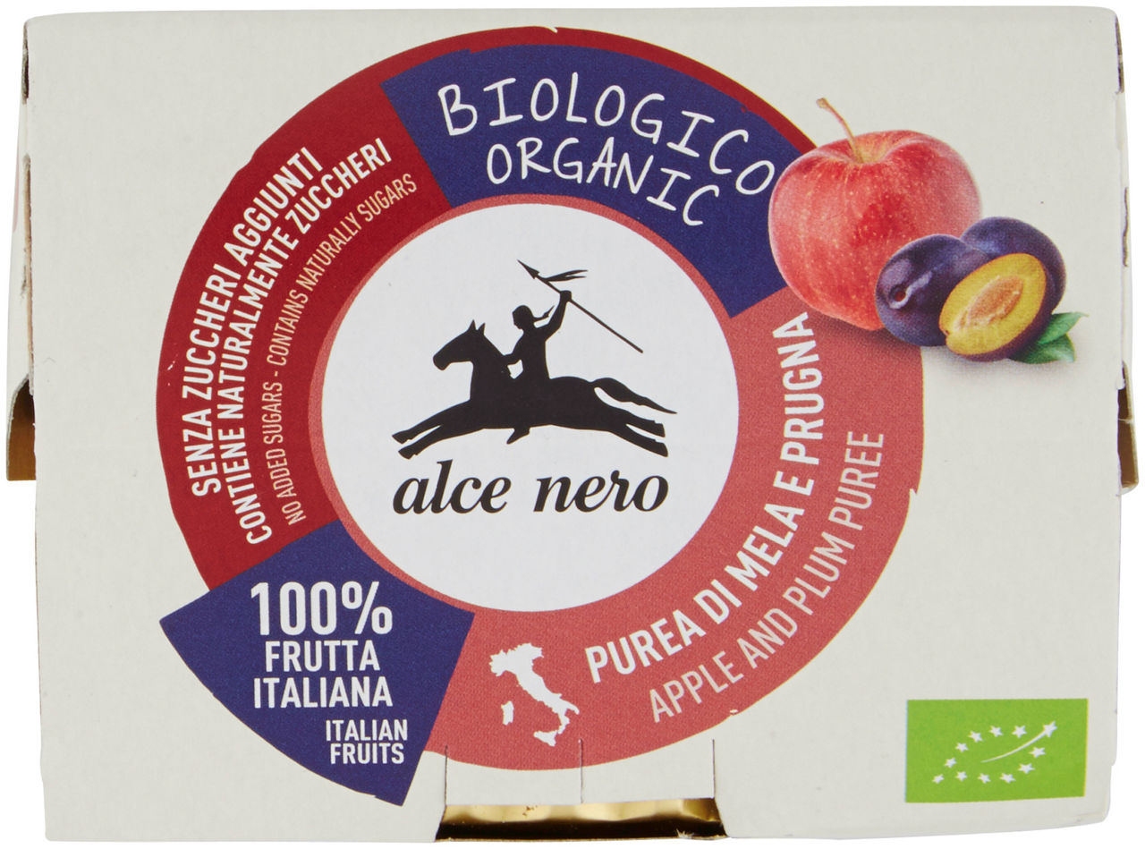 PUREA DI MELA E PRUGNA BIOLOGICA 100% FRUTTA  ALCE NERO G 100X2 - Immagine 21