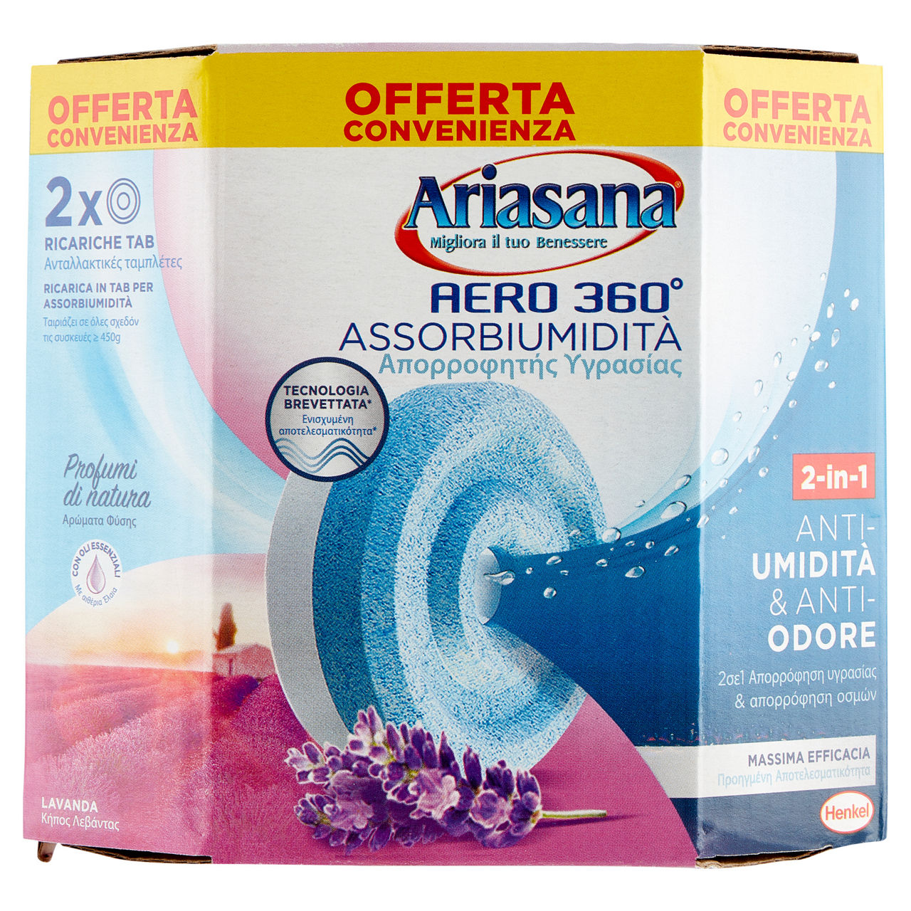 Ariasana aero 360 tab lavanda relax bipack 2x450g