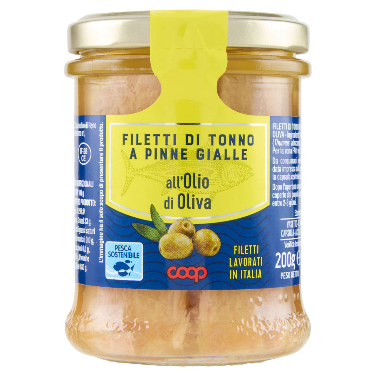 Filetti di tonno yellowfin all'olio di oliva 200 gr