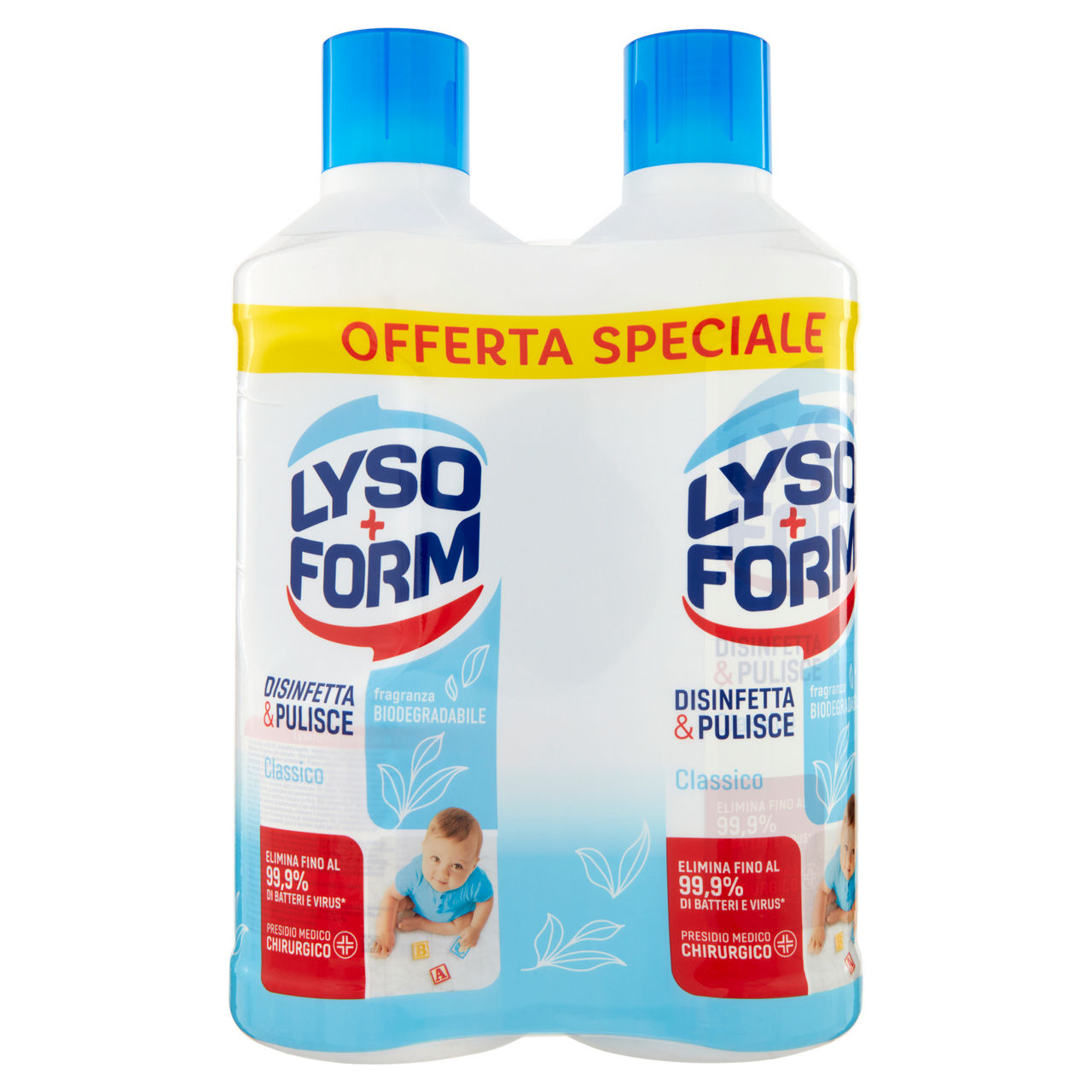 Detersivo per pavimenti disinfettante classico 2 pz x 1,1 lt