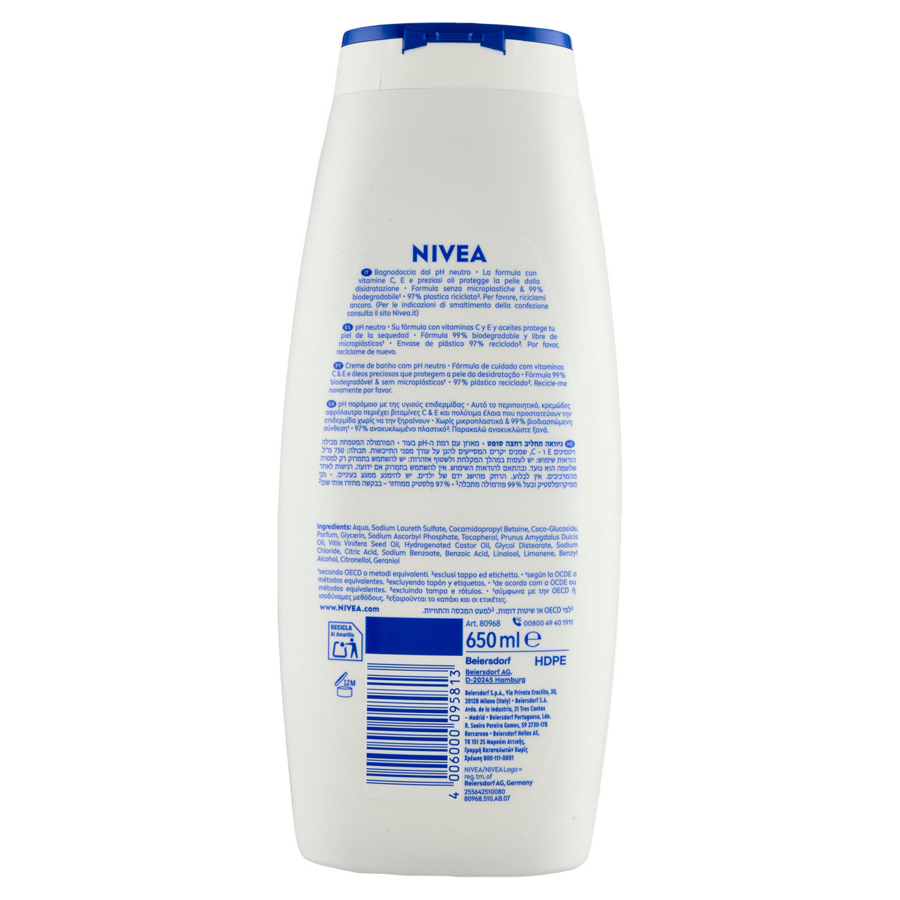 BAGNOSCHIUMA NIVEA CREME SOFT ML 650 - Immagine 21