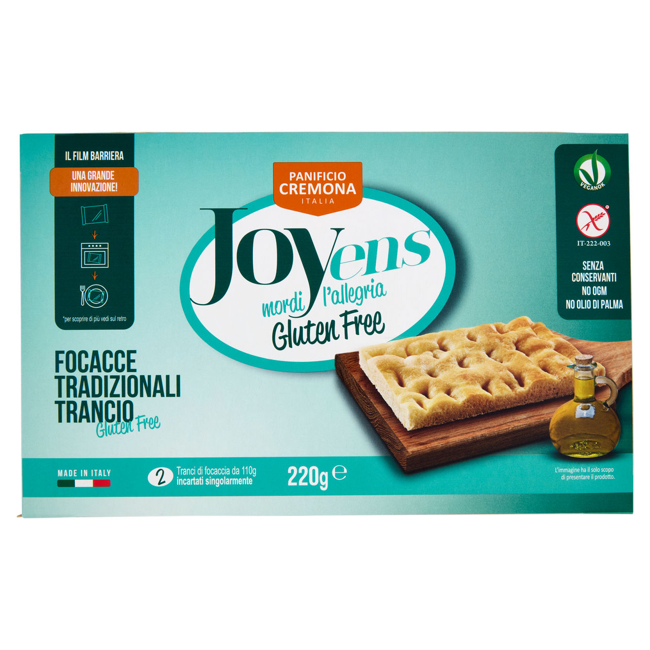 Focaccia a trancio senza glutine 2 pz 220 gr