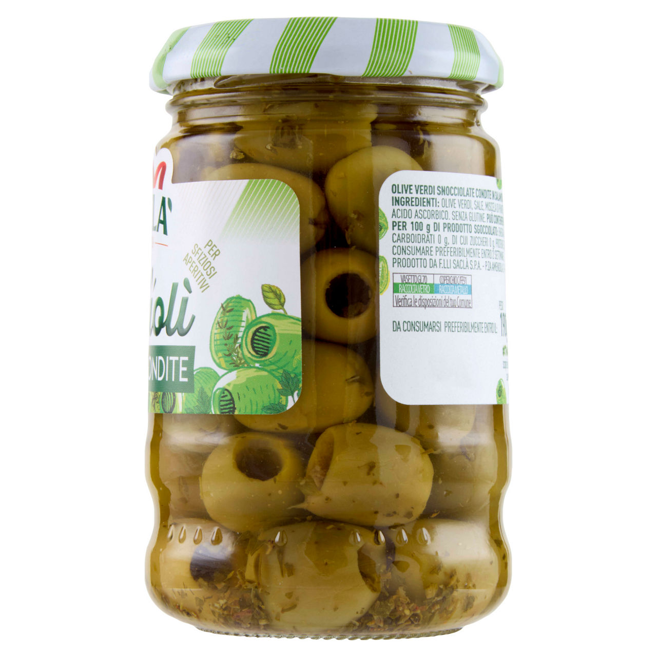 Olive verdi snocciolate condite in salamoia 190 gr - Immagine 31