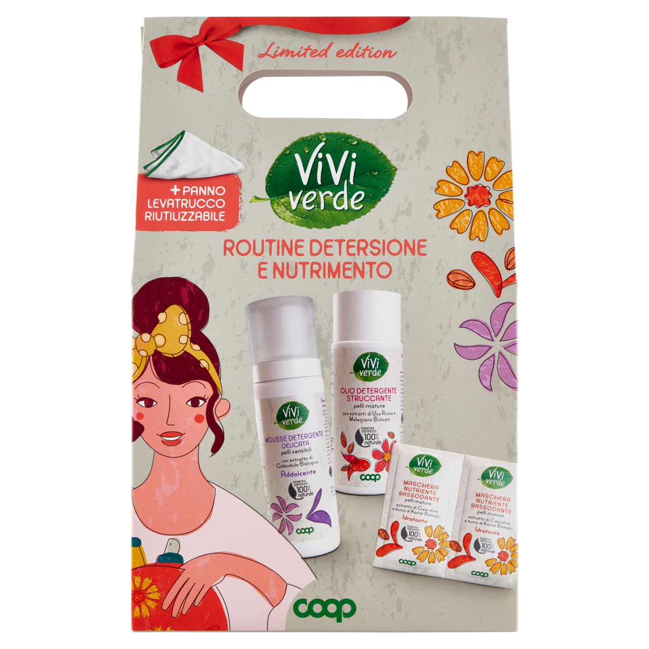 Cofanetto beauty routine deters.nutrimento mousse+olio+masc.viviverde coop pz.1