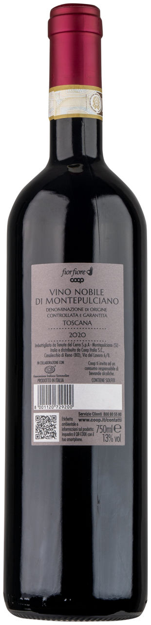 VINO NOBILE MONTEPULCIANO DOCG TOSCANA FIOR FIORE COOP ML 750 - Immagine 11