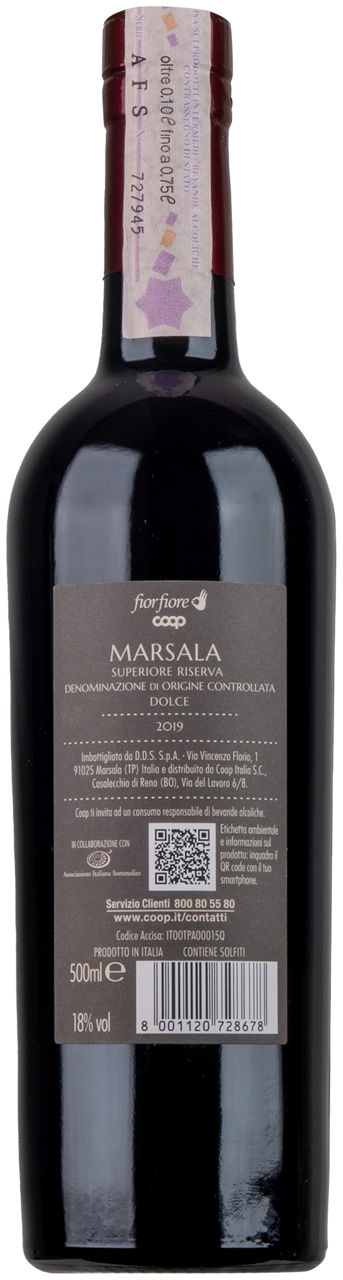 MARSALA DOC SUPERIORE RISERVA DOLCE FIORFIORE COOP ML 500 - Immagine 11