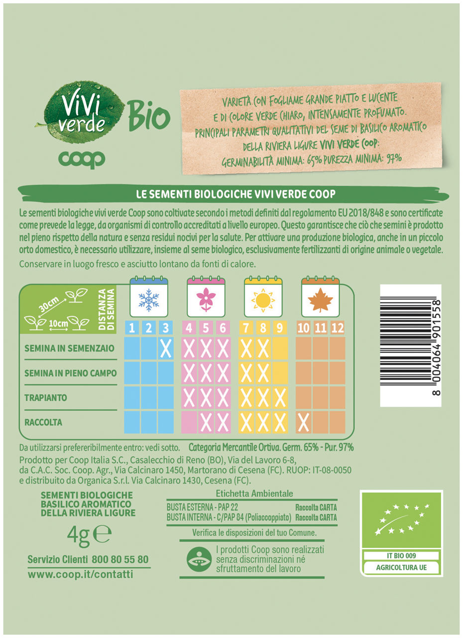 Sementi bio basilico aromatico della riviera ligure gr 4 - 1