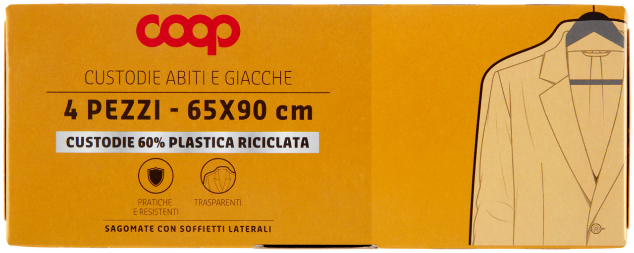 Custodie coop abiti e giacche in plastica riciclata - 4pz