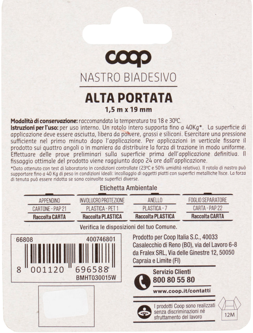 NASTRO BIADESIVO ALTA PORTATA COOP 1,5MX19MM - Immagine 11