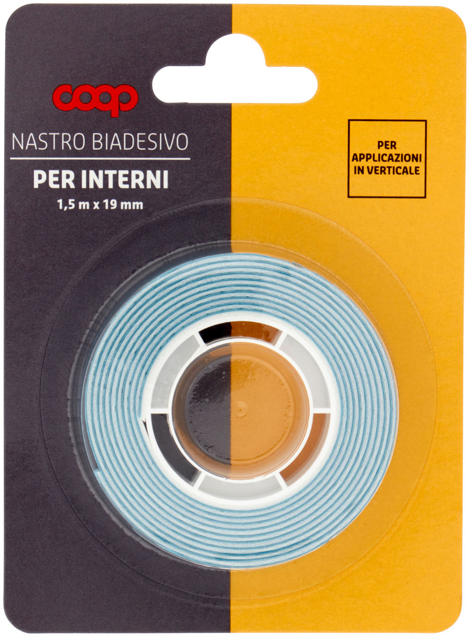 Nastro biadesivo per interni coop 1,5mx19mm