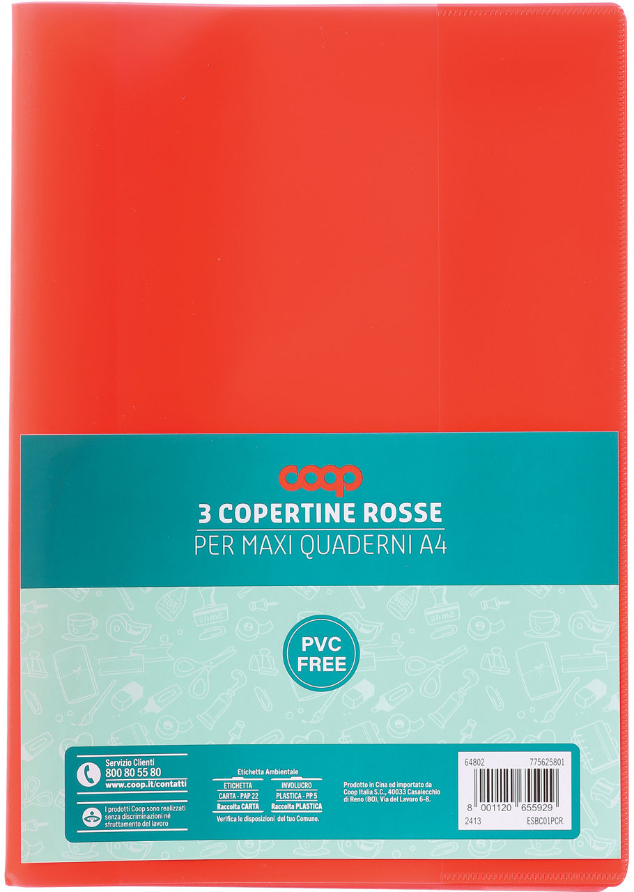 3 COPRIMAXI QUADERNI COOP ROSSO - Immagine 01