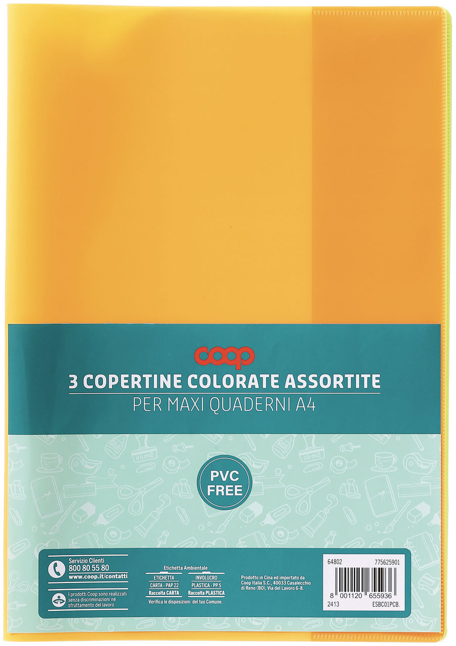 3 coprimaxi quaderni coop colori neon assortiti