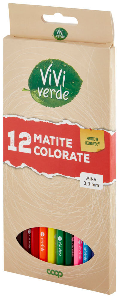 12 MATITE COLORATE IN LEGNO FSC MINA 3.3 MM - Immagine 11