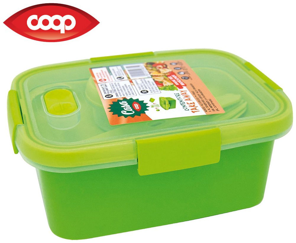 Contenitore coop take away rettangolare 1,2 lt con alette