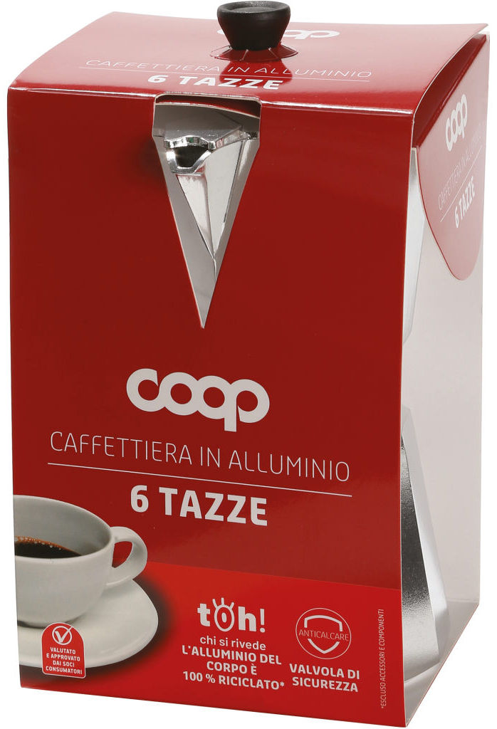 Caffettiera in alluminio 6 tazze