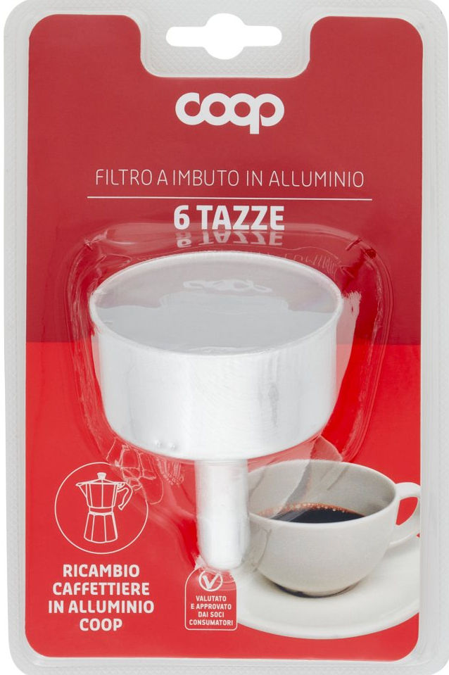 Filtro a imbuto in alluminio 6 tazze
