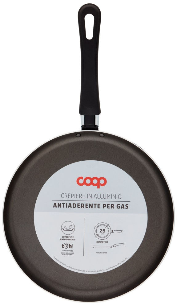 Crepiere in alluminio antiaderente per gas 25 cm
