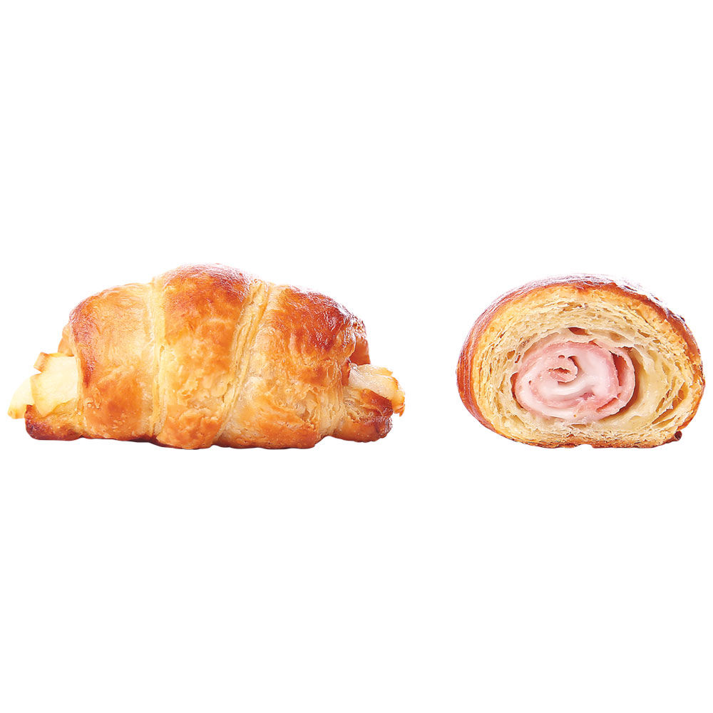 Mini croissant con prosciutto e formaggio